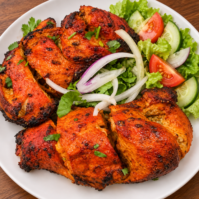 Half BBQ Chicken skewer.