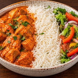 Butter chicken rice bowl