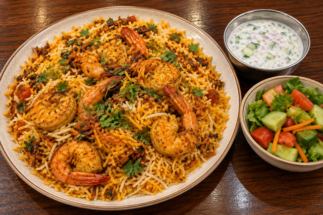 Shrimp Biryani.