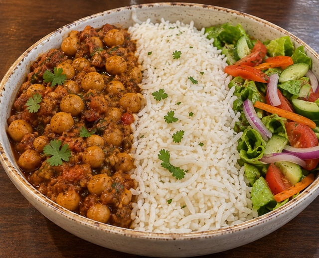 Chickpeas rice bowl.