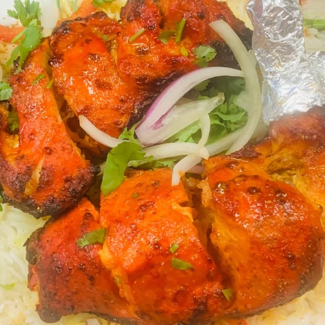 Half BBQ Chicken skewer.